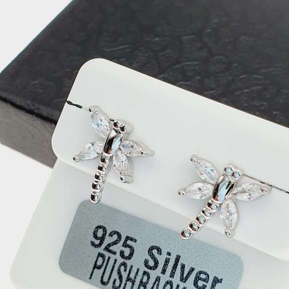 "925 sterling silver luxury CZ earrings for women/girls, Best for RJUS2218 - Picture 8 of 11